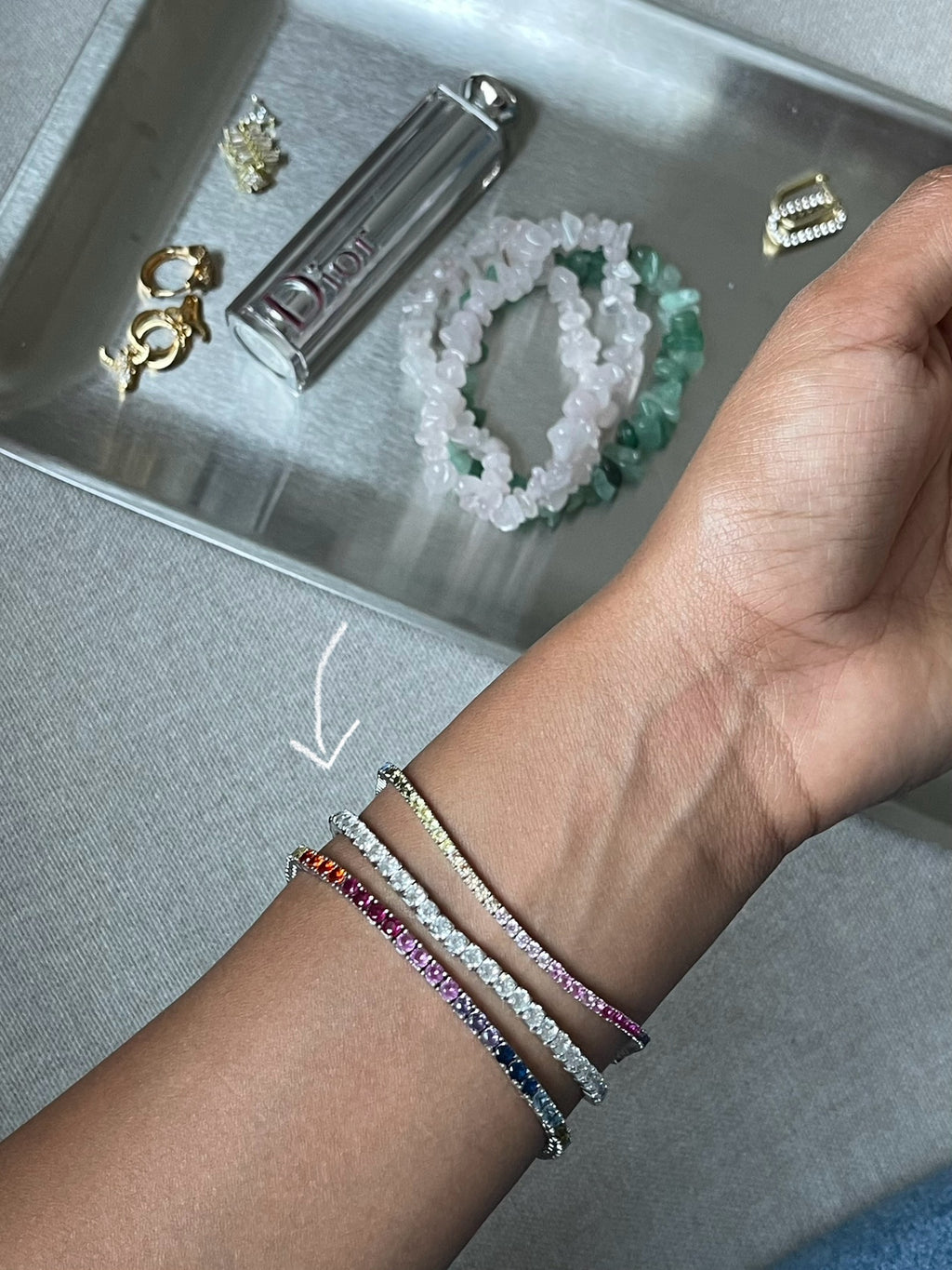 white tenns bracelet