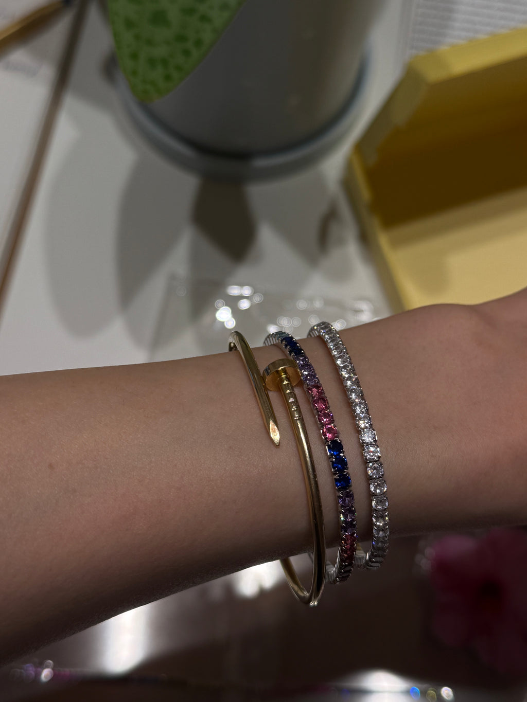 white tenns bracelet