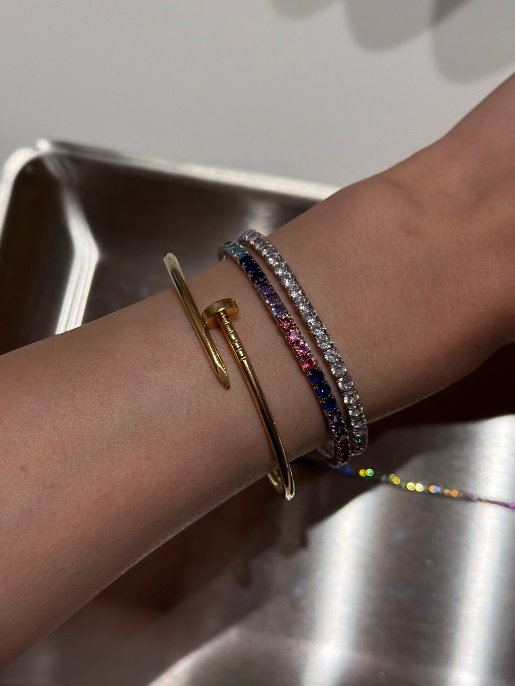 white tenns bracelet