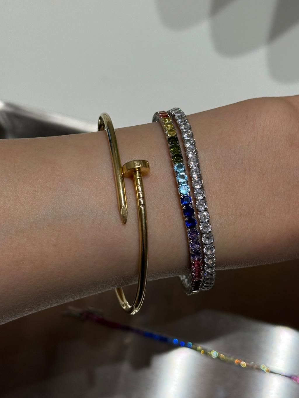 white tenns bracelet